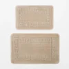 2 dywaniki łazienkowe MELO – komplet, kremowy