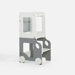 2 w 1 pomocnik i stolik dziecięcy GUSISI szaro-biały