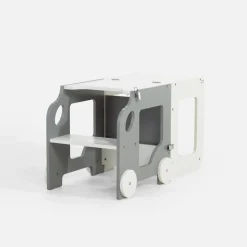 2 w 1 pomocnik i stolik dziecięcy GUSISI szaro-biały