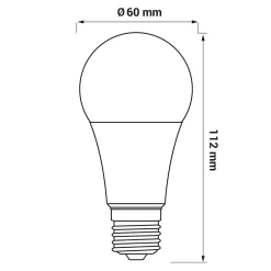 Żarówka LED E27 12W barwa ciepła ORO-ATOS-E27-A60-12W-WW