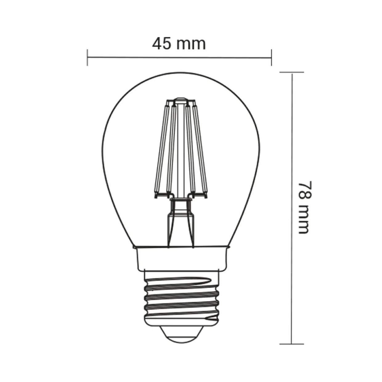 Żarówka LED E27 4W barwa ciepła ORO-E27-G45-FL-CLARO-4W-WW