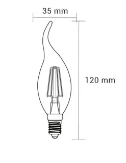 Żarówka LED E14 4W barwa ciepła ORO-E14-C35-FL-CLARO-FLAMI-4W