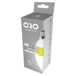 Żarówka LED E14 7W barwa ciepła ORO-PREMIUM-E14-C37-7W-XP