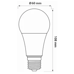 Żarówka LED E27 8,5W barwa ciepła ORO-ATOS-E27-A60-8,5W-WW