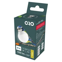 Żarówka LED E14 5W barwa ciepła ORO-E14-G45-TOTO-5W-WW