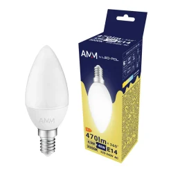 Żarówka LED E14 4,9W barwa ciepła AMM-E14-C37-4,9W-WW