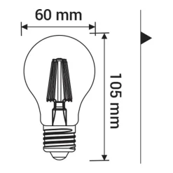 Żarówka LED E27 7W barwa ciepła ORO-E27-FL-CLARO-7W-WW