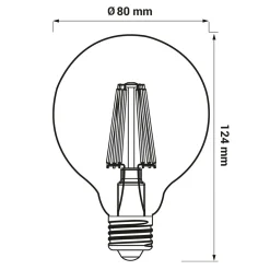 Żarówka LED E27 6W barwa neutralna ORO-E27-G80-FL-CLARO-6W-DIMM-DW