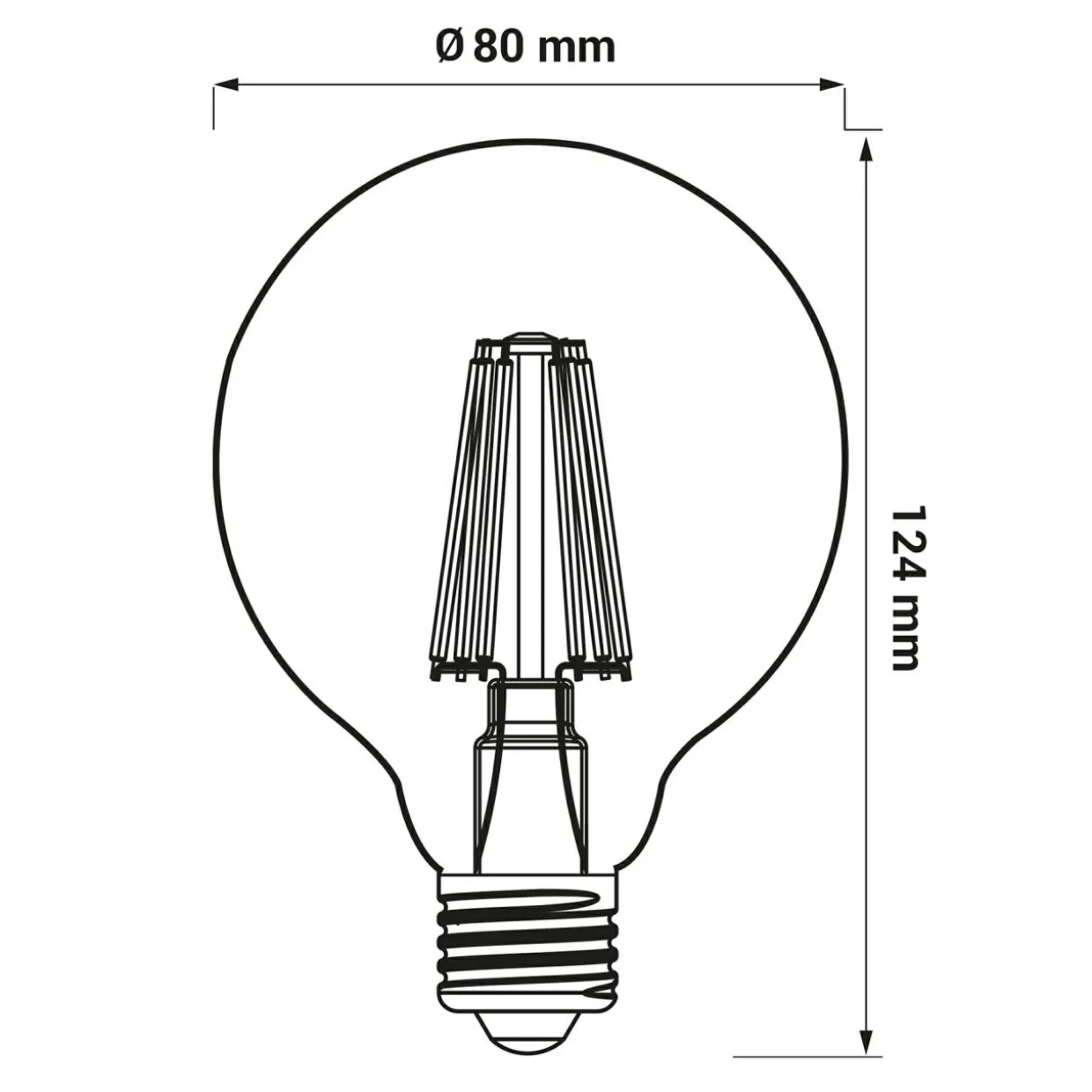 Żarówka LED E27 6W barwa neutralna ORO-E27-G80-FL-CLARO-6W-DIMM-DW
