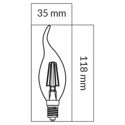 Żarówka LED E14 6W ORO-E14-C35-FL-CLARO-FLAMI-6W-WW barwa ciepła