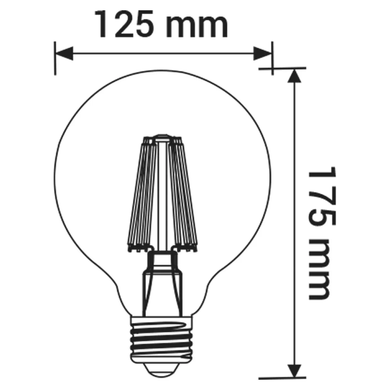 Żarówka LED E27 8W ORO-E27-G125-FL-CLARO-8W-WW barwa ciepła