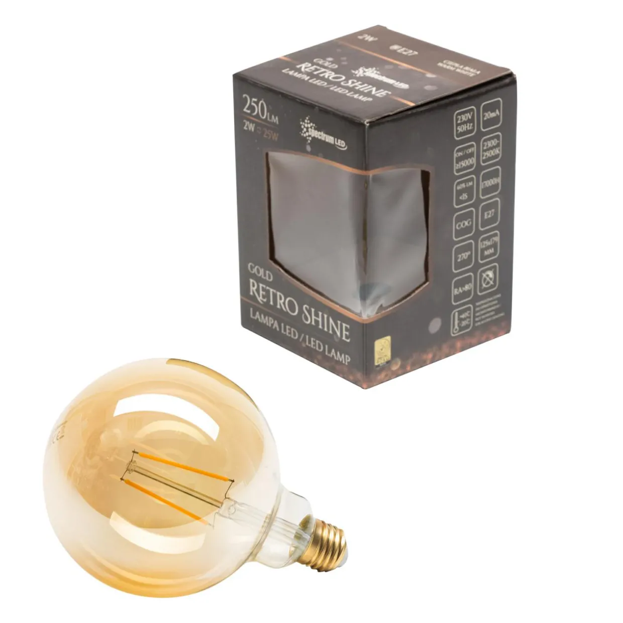 Żarówka LED Retroshine GLOB barwa ciepła