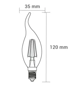 Żarówka ozdobna LED E14 4W barwa neutralna ORO-E14-C35-FL-CLARO-FLAMI-4W