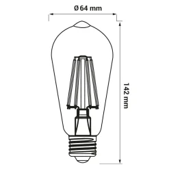 Żarówka ozdobna retro LED E27 1,3W barwa ciepła ORO-E27-ST64-FL-AMBER-1,3W-WW