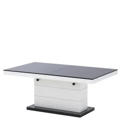 Ława rozkładana MATERA LUX połysk czarna / biała