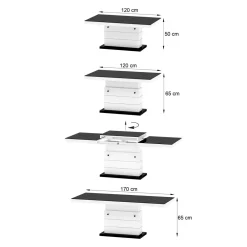Ława rozkładana MATERA LUX dąb słoneczny / czarna