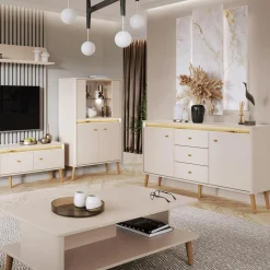 Ława z półką LORENA 120 cm kaszmir