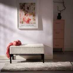 Ławka tapicerowana jasnoszara IZORVE