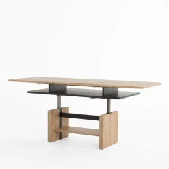 Ławostół TARIUS dąb artisan/czarny blat