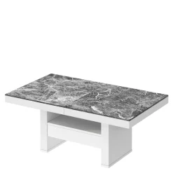 Ławostół z szufladą AVERSA LUX biała / nadruk marmur mat