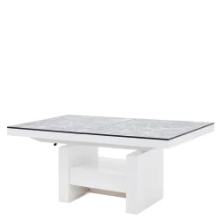 Ławostół z szufladą AVERSA LUX biały połysk / nadruk marmur połysk