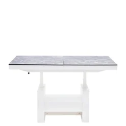 Ławostół z szufladą AVERSA LUX biały połysk / nadruk marmur połysk