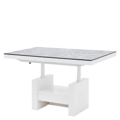 Ławostół z szufladą AVERSA LUX biały połysk / nadruk marmur połysk