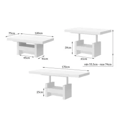 Ławostół z szufladą AVERSA LUX połysk biały