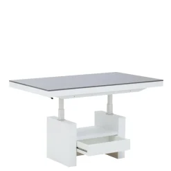 Ławostół z szufladą AVERSA LUX połysk szary / biały