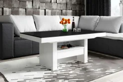 Ławostół z szufladą AVERSA LUX MAT czarny / biały