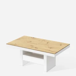 Ławostół z szufladą AVERSA LUX LAMI biały połysk / dąb artisan