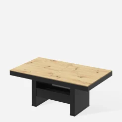 Ławostół z szufladą AVERSA LUX LAMI czarny połysk / dąb artisan