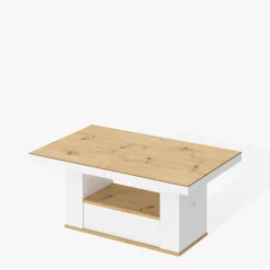 Ławostół z szufladą MALAGA LAMI dąb artisan / biały połysk 120-170 cm