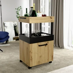 Barek na kółkach HOME BAR dąb artisan