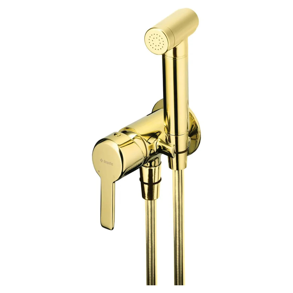 Bateria bidetowa podtynkowa ze słuchawką typu bidetta złota połysk ARNIKA