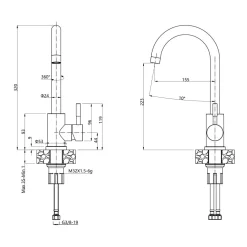 Bateria kuchenna czarna matowa QUADRON RIVERA