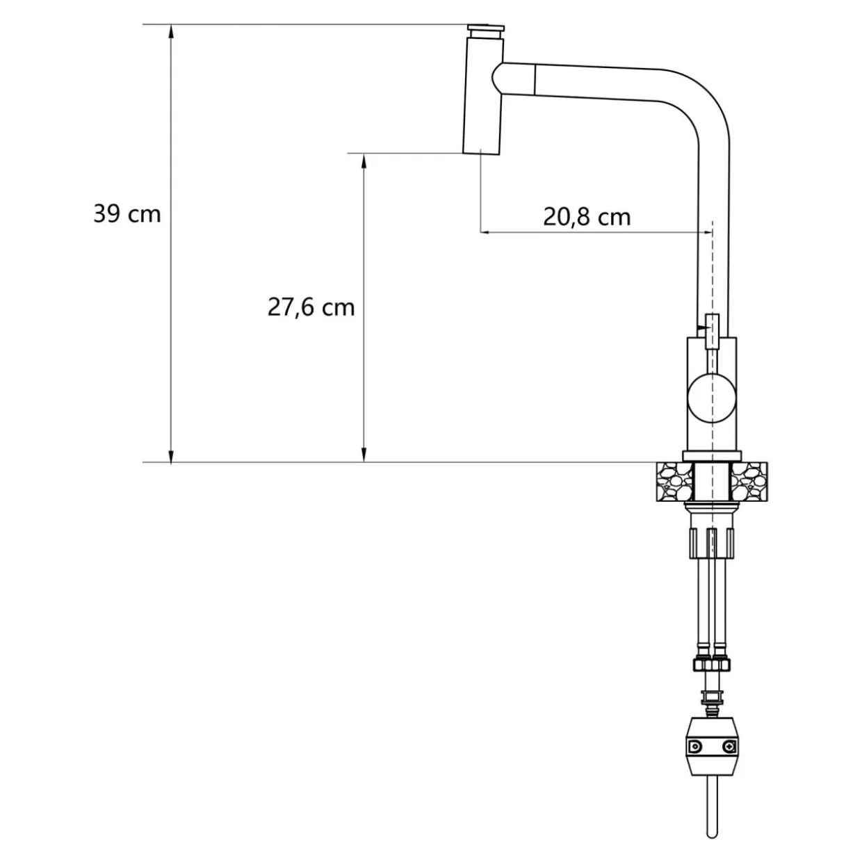 Bateria kuchenna czarna QUADRON CORNERA