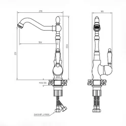 Bateria zlewozmywakowa LAVEO SPES BAE_065D retro chrom