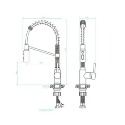 Bateria zlewozmywakowa z 3 strumieniami wody LAVEO SILVA chrom