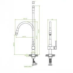 Bateria zlewozmywakowa z elastyczną wylewką 2 strumienie LAVEO LEX czarna