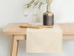 Bieżnik welurowy beżowy VELVIO 40x130 cm