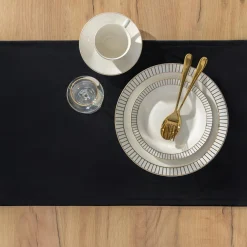 Bieżnik welurowy czarny VELVIO 40x130 cm