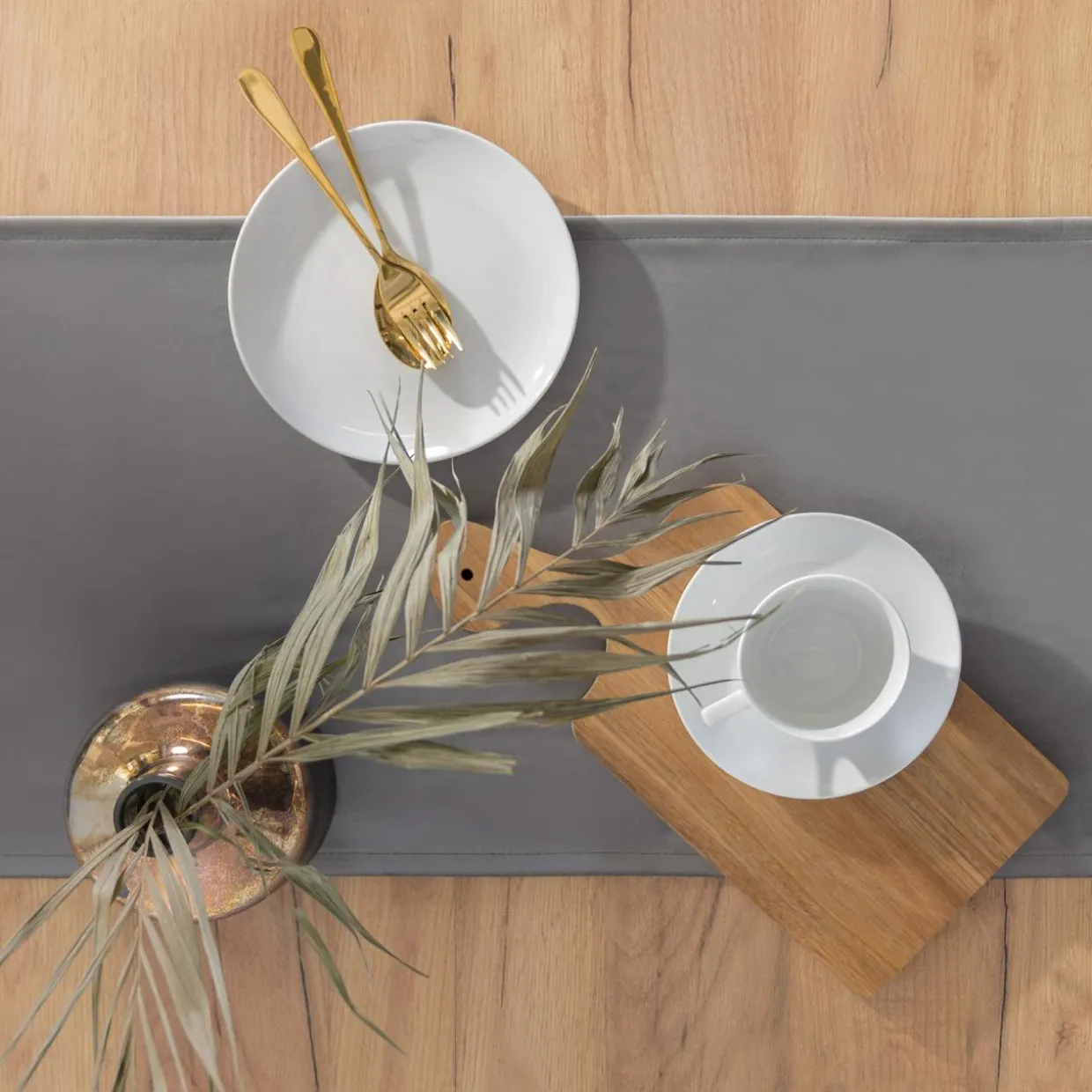 Bieżnik welurowy szary VELVIO 40x130 cm