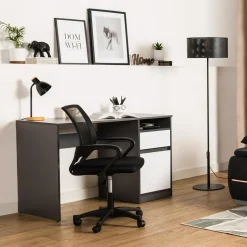 Biurko grafitowe z szafką i szufladą BILL