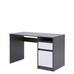 Biurko grafitowe z szafką i szufladą BILL