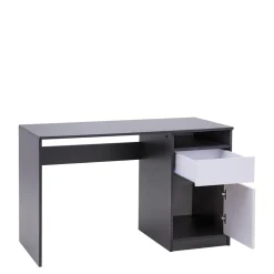 Biurko grafitowe z szafką i szufladą BILL
