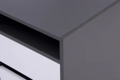 Biurko grafitowe z szafką i szufladą BILL