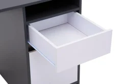 Biurko grafitowe z szafką i szufladą BILL