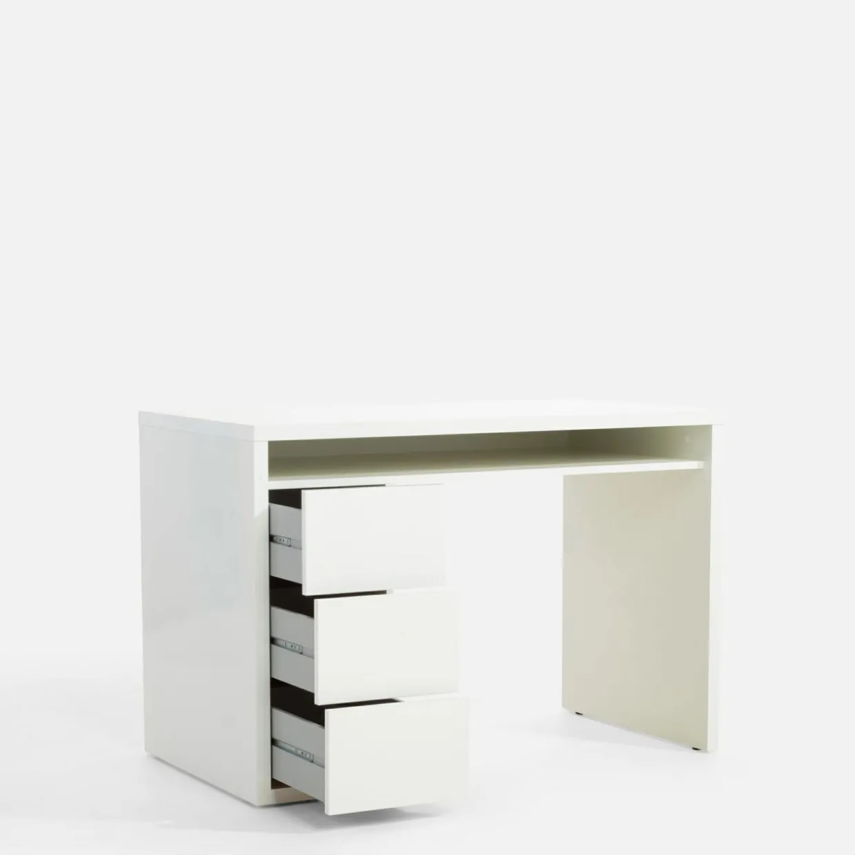 Biurko z 3 szufladami ESPRESSO biały połysk