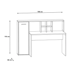 Biurko z nadstawką i regałem ERIADU